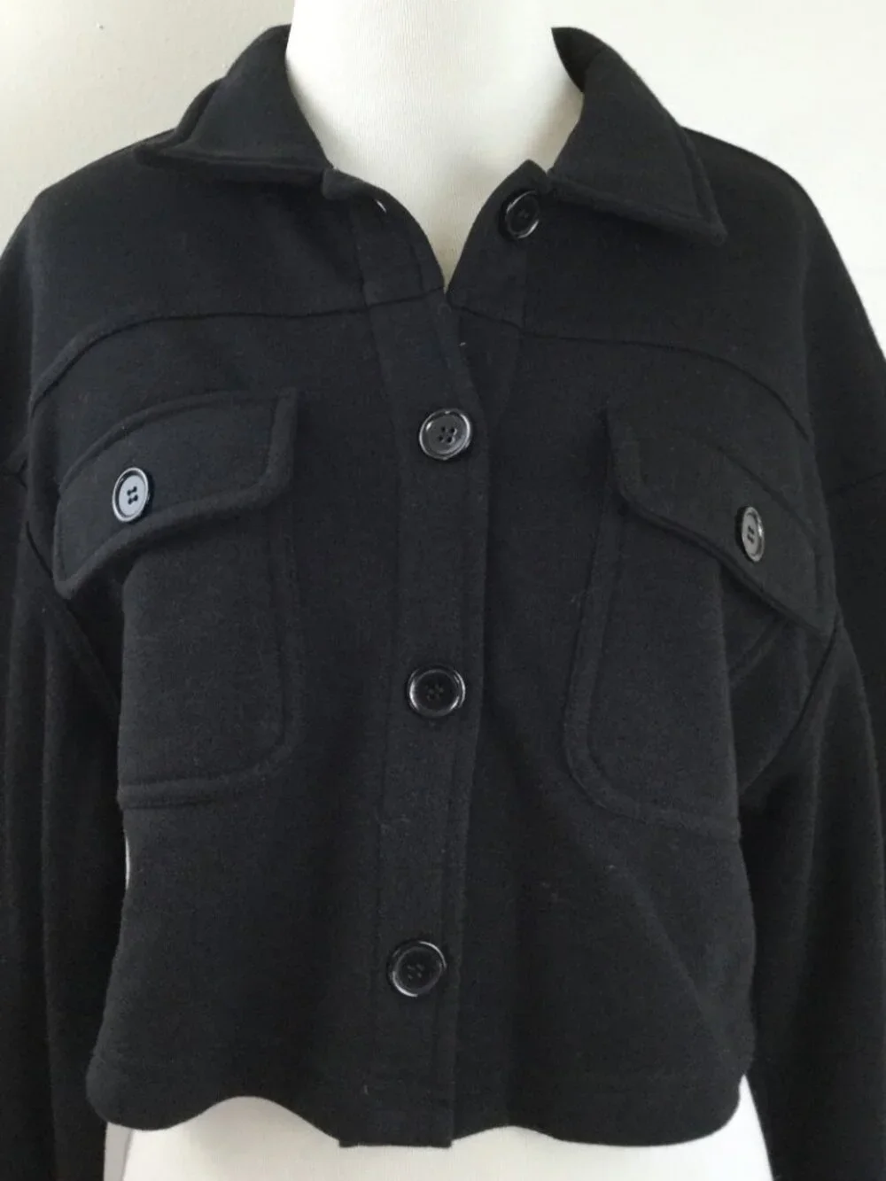 NEW Better/Together Cropped Black Shacket s - Picture 2 of 6